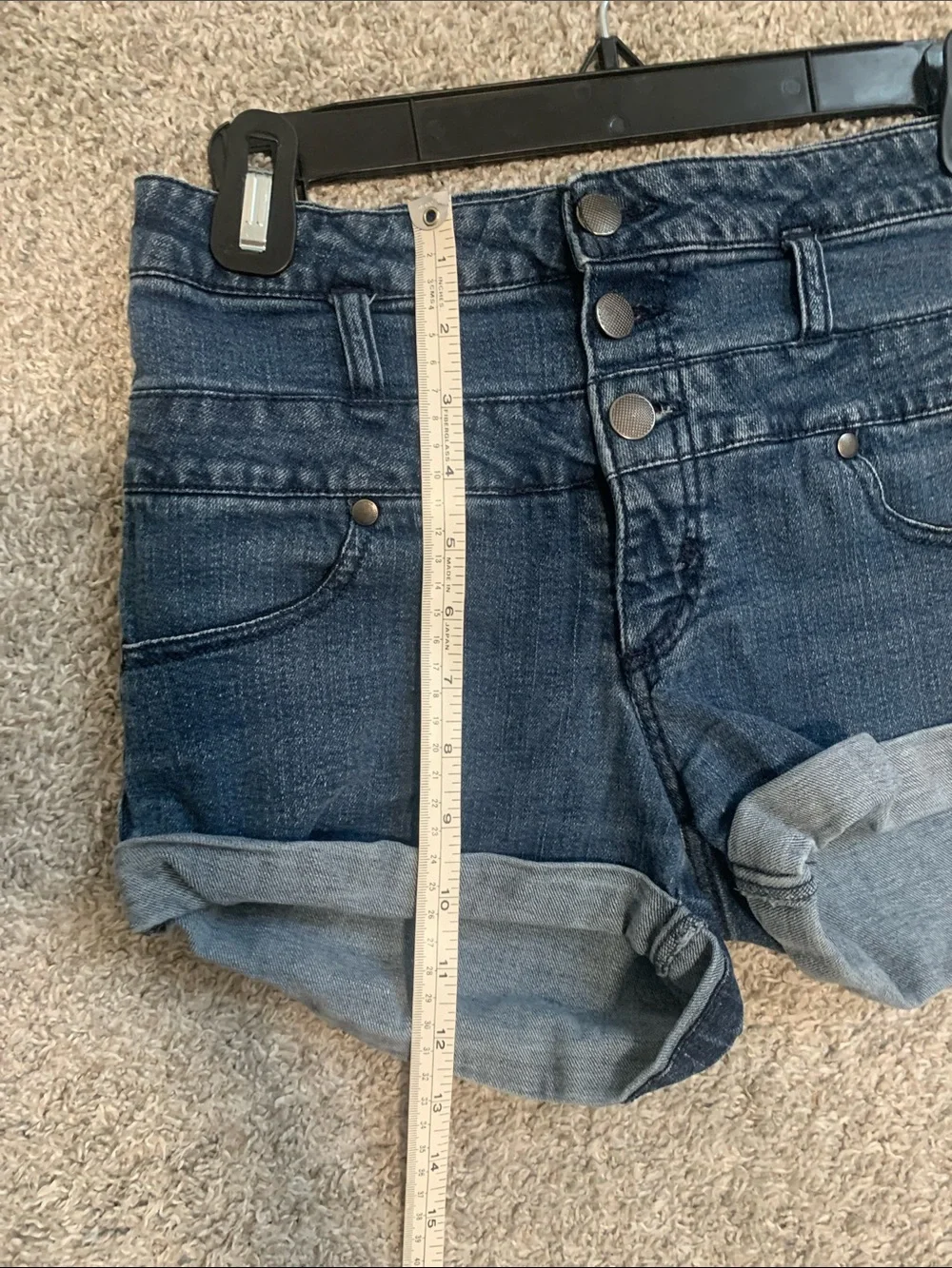 Y2K Mossimo High-Rise Dark Denim Roll-Cuff Shorts